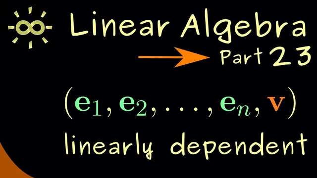 Linear Algebra 23 | Linear Independence (Examples) [dark version] thumbnail