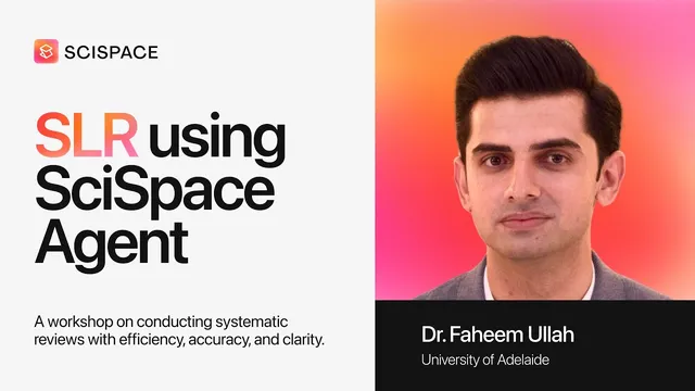 How to use SciSpace Agent for Literature Review | Dr Faheem Ullah | SciSpace Webinar thumbnail