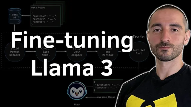 Fine-Tuning Llama 3 on a Custom Dataset: Training LLM for a RAG Q&A Use Case on a Single GPU thumbnail
