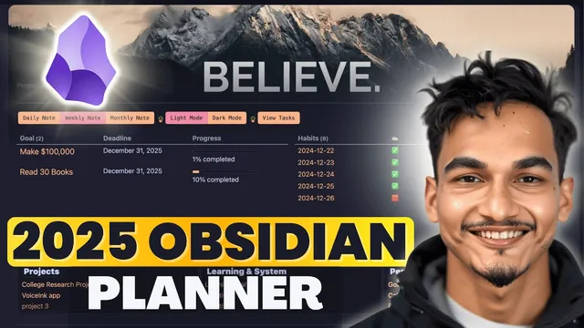 A Complete Life Planner System For 2025 in Obsidian thumbnail
