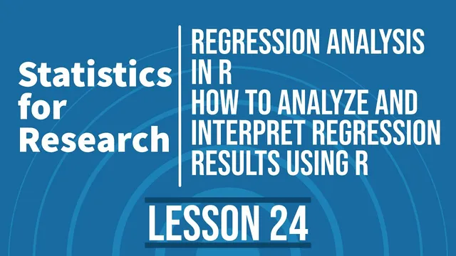 Statistics for Research - L24 || #Regression Analysis using #R thumbnail