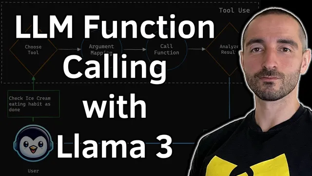 LLM Function Calling (Tool Use) with Llama 3 | Tool Choice, Argument Mapping, Groq Llama 3 Tool Use thumbnail