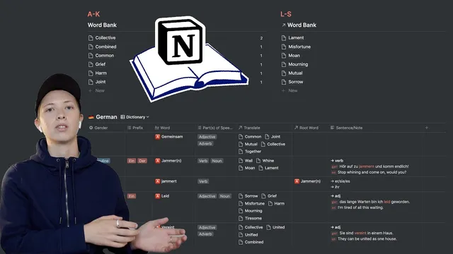 Notion Dashboard: How To Make A Language Dictionary (Auto Synonyms) thumbnail