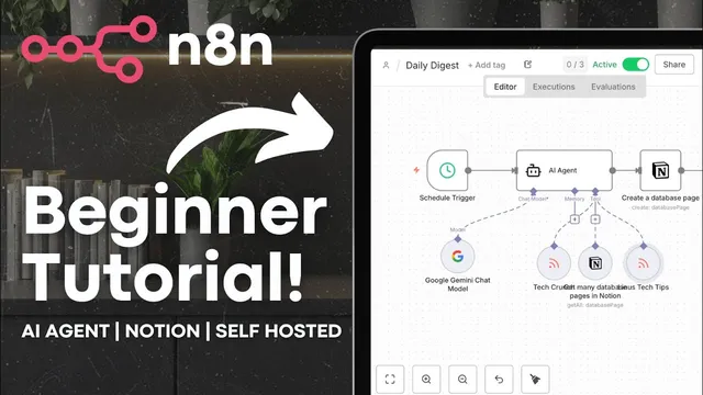 EASY Self-Hosted n8n Tutorial | Automate AI Agents, Notion & More! thumbnail