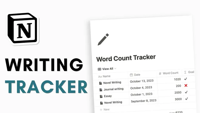 EASY writing tracker in Notion (beginner tutorial + free template) thumbnail