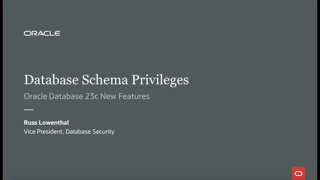 Oracle Database 23c Schema Privileges thumbnail