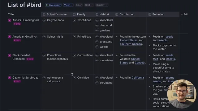 How to use GPT-3 and Tana Paste to generate structured data on known objects - in this case, birds thumbnail