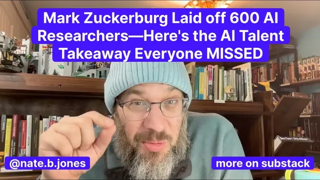 Mark Zuckerburg Laid Off 600 AI Researchers—Here's the AI Talent Takeaway Everyone MISSED thumbnail
