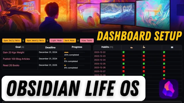 Obsidian Dashboard Setup: Plan & Track Your Life in 2024 With Obsidian(Showcase) thumbnail