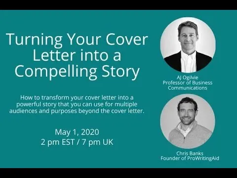Turning Your Cover Letter into a Compelling Story with A.J. Ogilvie, PhD and Founder, Chris Banks thumbnail