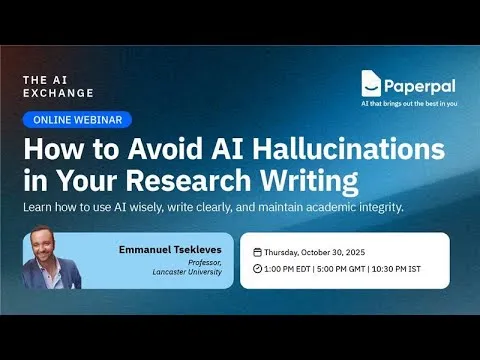 How to Avoid AI Hallucinations in Your Research Writing | AI Exchange Webinar - Paperpal thumbnail