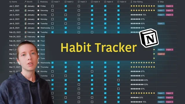 How To Make A Habit Tracker In Notion (w/ Skip Habit Option) thumbnail