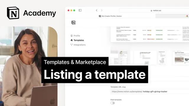 Listing a template on Notion's Marketplace thumbnail
