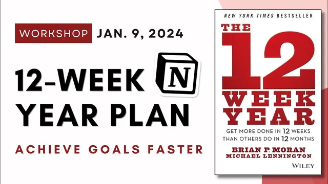 Let's build a 12-week year planner system in Notion! | Progress and Achieve Goals in 12 weeks ✨ thumbnail