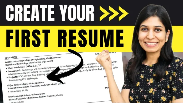 CREATE YOUR FIRST RESUME - Step by step approach with TEMPLATE! 🔥 thumbnail