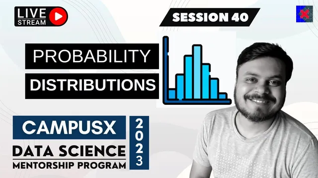 Session 40 - Probability Distribution Functions - PDF, PMF & CDF | DSMP 2023 thumbnail