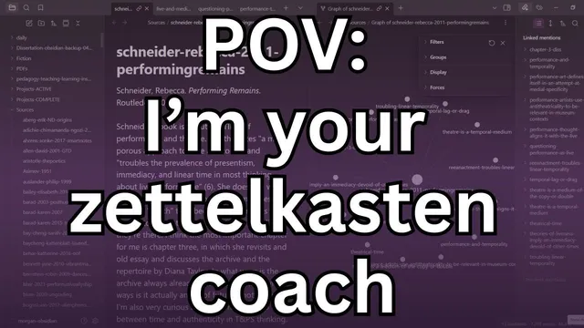 Zettelkasten Coaching Session in Obsidian thumbnail