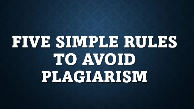 Five Simple rules to Avoid Plagiarism in academic writing thumbnail