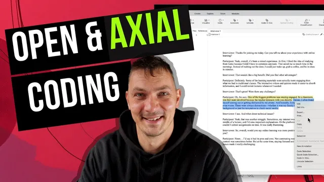 Open coding and Axial coding in Qualitative data analysis thumbnail