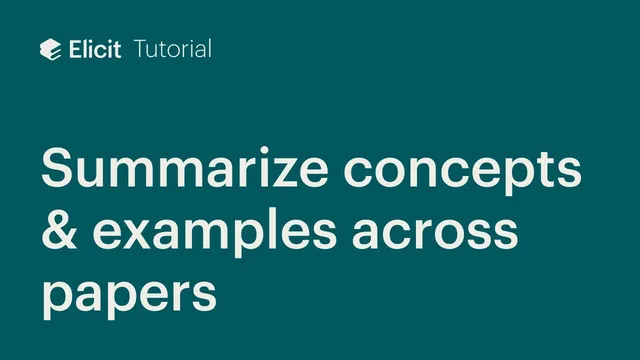 List of Concepts | Summarize concepts and examples across multiple papers thumbnail