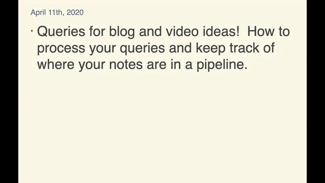 Keeping track of your ideas- creating a blog idea pipeline through queries and processing in Roam thumbnail