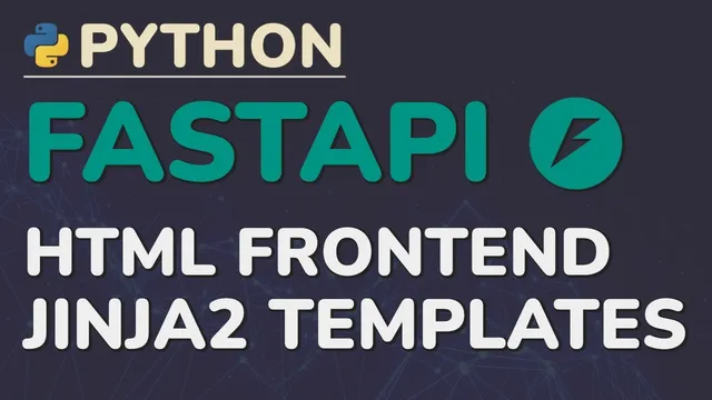 Python FastAPI Tutorial (Part 2): HTML Frontend for Your API - Jinja2 Templates thumbnail