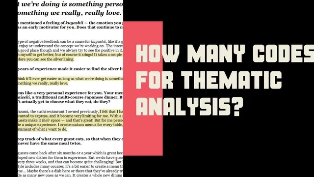 Thematic analysis - How many codes do you need? thumbnail