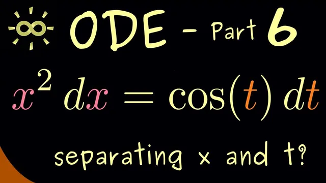 Ordinary Differential Equations 6 | Separation of Variables [dark version] thumbnail
