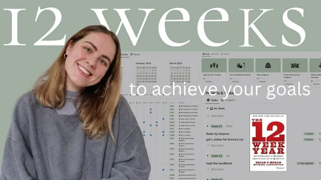 the Ultimate 12 Week Year Goals Set Up in Notion thumbnail