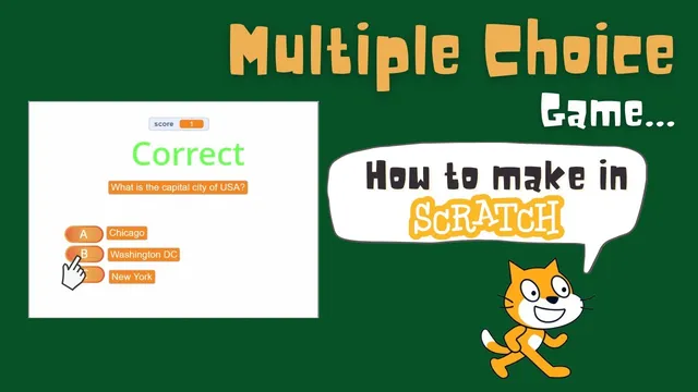 Scratch Multiple Choice Game (No multiple Costumes or Backdrops) | Lists in Scratch thumbnail