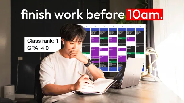 how I finish all my work BEFORE 10am (master time management) thumbnail