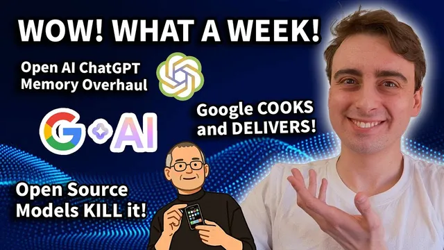 AI is BOOMING! Google CRUSHES it, Open AI Overhauls Chat Memory, Open Source models & MORE! thumbnail