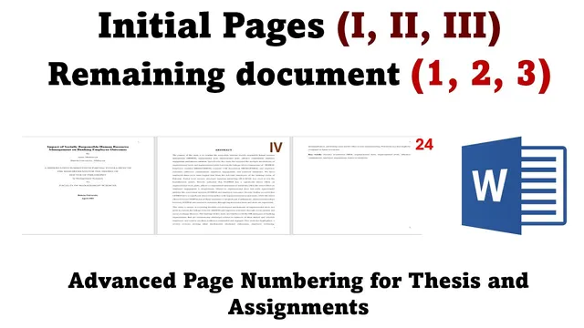 How to add  different page numbers in same Word Document: Advanced page numbering thumbnail