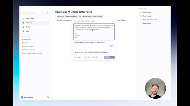 Use AI to answer questions in your notes thumbnail