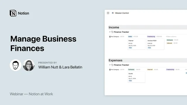 Notion at Work: Manage Business Finances thumbnail