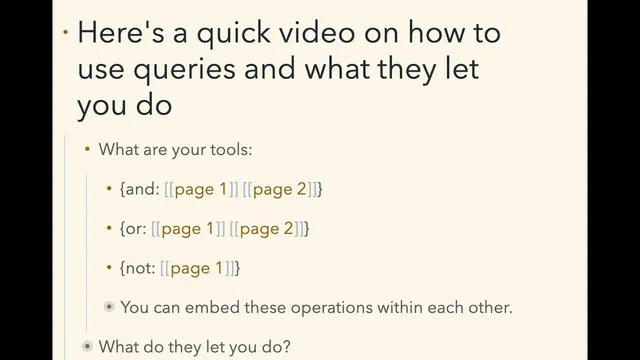 Query syntax and logic: how to ask Roam questions with queries thumbnail