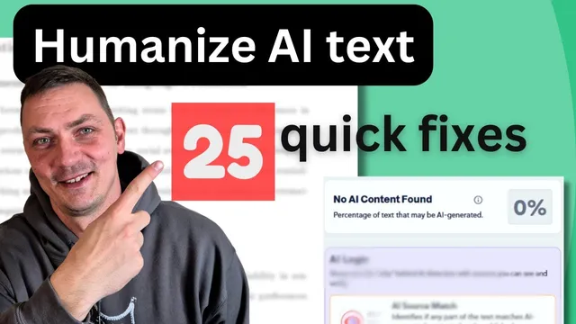 25 Tips to Humanise AI-written text and avoid AI detection thumbnail