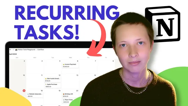 Create Recurring Tasks in Notion 10x Faster (100% Free Automation) thumbnail