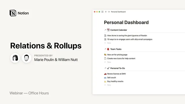 Notion Office Hours: Relations & Rollups 🎩 thumbnail
