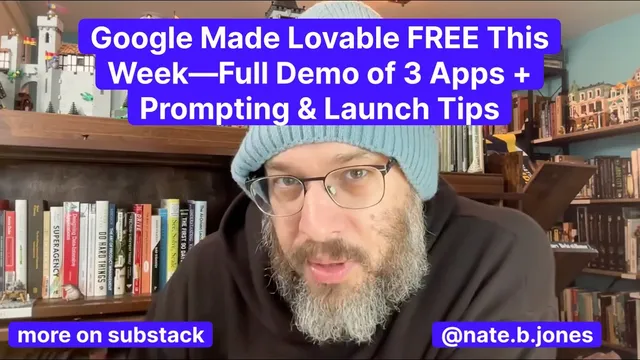 Google Made Lovable FREE This Week—Full Demo of 3 Apps + Prompting & Launch Tips thumbnail