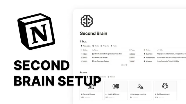 How I use Notion as a Second Brain - 2023 Notion Tour thumbnail