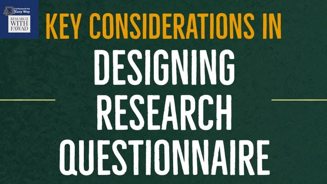 Key Issues when Designing a Research Questionnaire thumbnail