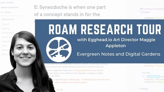 Roam Research Tour with Egghead.io's Maggie Appleton - Evergreen Notes and Digital Gardens thumbnail