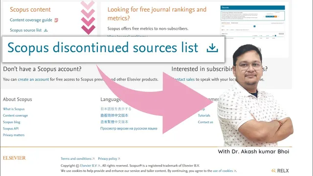 Scopus Discontinued Sources (Journals) list | eSupport for Research | 2022 | Dr. Akash Bhoi thumbnail