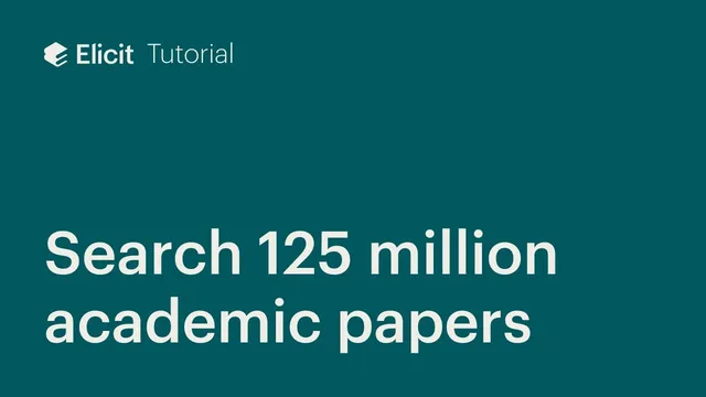 Find papers | Search over 125MM academic papers in Elicit thumbnail