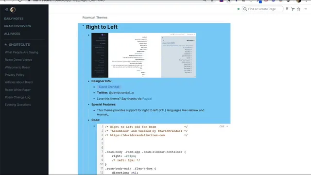 Applying Custom Themes for your RoamResearch Knowledge Graph thumbnail