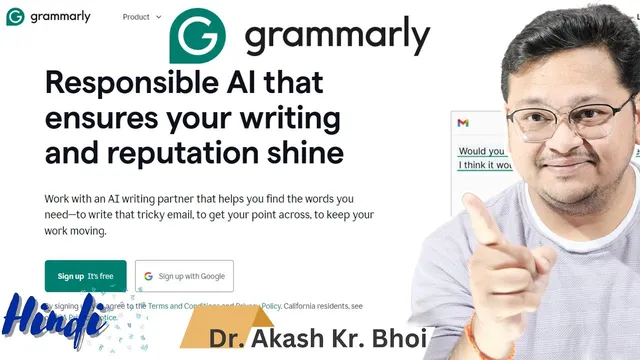 Grammarly AI Writing & Text Generation Tools || AI Powered Complete Writing Assistant || Hindi thumbnail