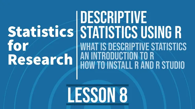 Statistics for Research - L8 -  Descriptive Statistics using R thumbnail