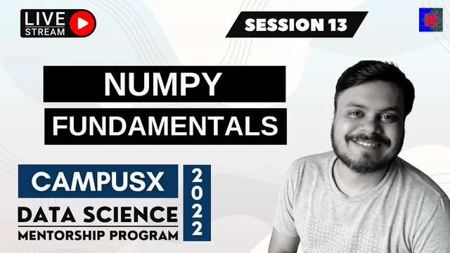 Session 13 - Numpy Fundamentals | Data Science Mentorship Program (DSMP) 2022-23 | Free Session thumbnail