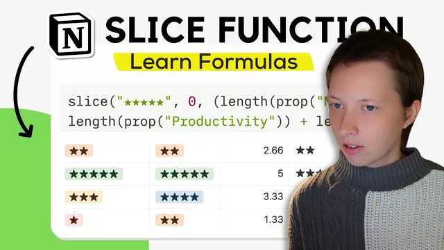 Notion's Slice Function (Formulas Made Easy) thumbnail